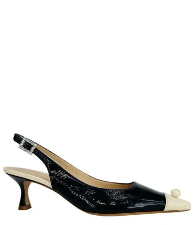 Madison Maison Kitten Heel Slingback With Pearl In Multi