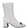 Madison Maison Back Stripe Horse Bit Buckle Boot In White