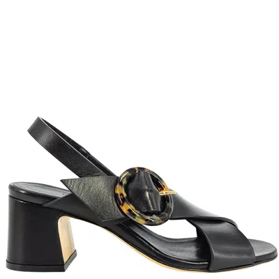 Madison Maison Leather Block Heel Singback Sandal In Black