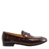Madison Maison Leather Flat Moc Croc Loafer In Animal Print