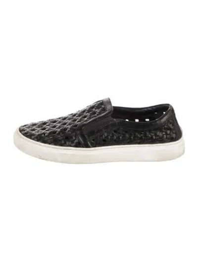 Pre-owned Madison Maison Leather Graphic Print Sneakers In Blue