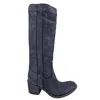 Madison Maison Washed Leather Knee-high Pull-on Boot In Blue