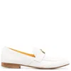 Madison Maison Leather Lock Flat Loafer In White