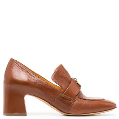 Madison Maison Leather Lock Heel Loafer In Blue