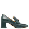 Madison Maison Leather Lock Heel Loafer In Green