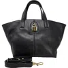 Madison Maison Leather Lock Tote Bag In Black