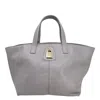 Madison Maison Leather Lock Tote Bag In Gray