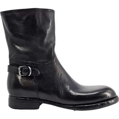 Madison Maison Leather Side Zip Mid Calf Boot In Black
