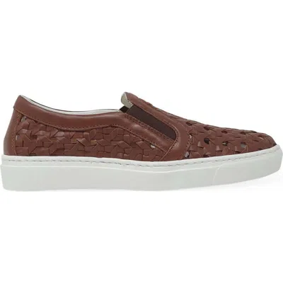Madison Maison Leather Woven Sneaker In Brown