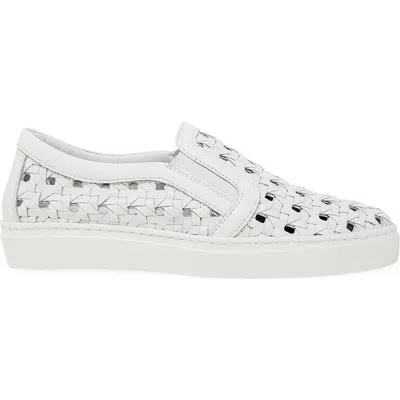 Madison Maison Leather Woven Sneaker In White