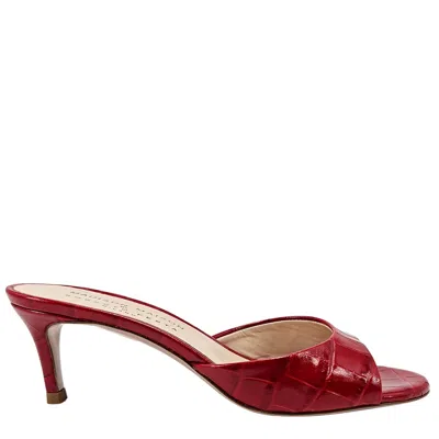 Madison Maison Lexis Moc Croc Heel Sandal In Red