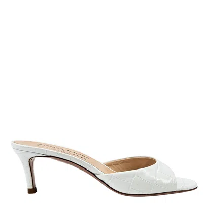 Madison Maison Lexis Moc Croc Heel Sandal In White
