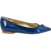 Madison Maison Maira Pointy Ballet With Jewel In Blue