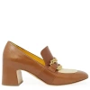 Madison Maison Mid Heel Loafer With Chain In Multi