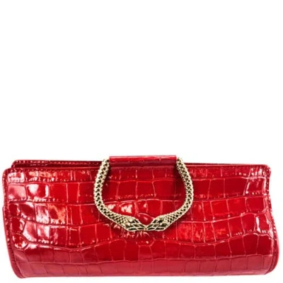 Madison Maison Moc Croc Clutch In Red