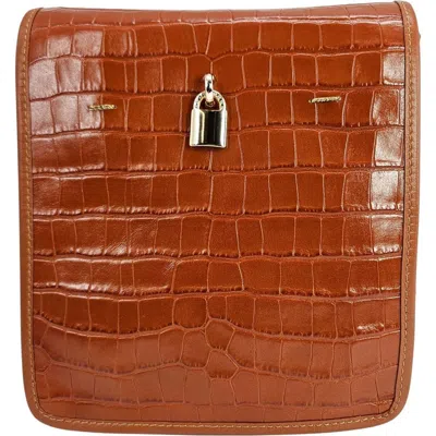Madison Maison Moc Croc Crossbody Bag In Brown