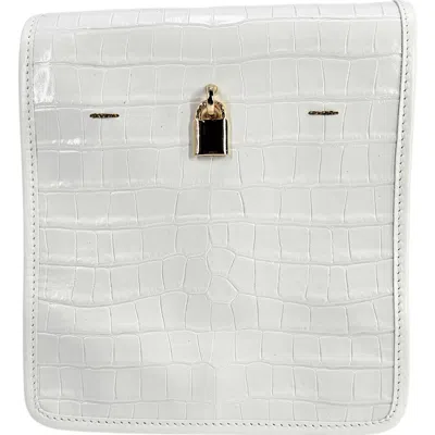 Madison Maison Moc Croc Crossbody Bag In White