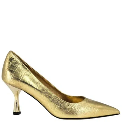 Madison Maison Moc Croc Hi Heel Pump In Gold