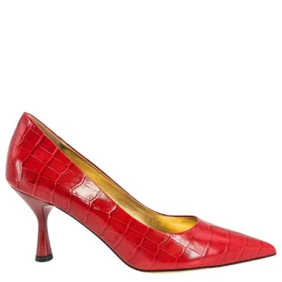 Madison Maison Moc Croc Hi Heel Pump In Red