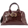 Madison Maison Moc Croc Leather Mini Tote Bag In Brown