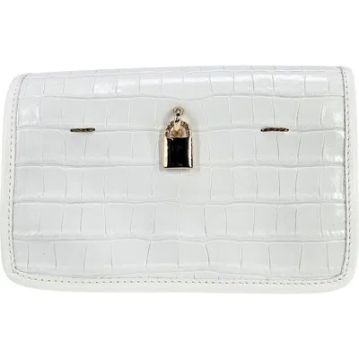 Madison Maison Moc Croc Small Crossbody In White