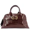 Madison Maison Niky Moc Croc Leather Mini Tote Bag In Burgundy