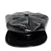 Madison Maison Patent Leather Motorcycle Hat In Black