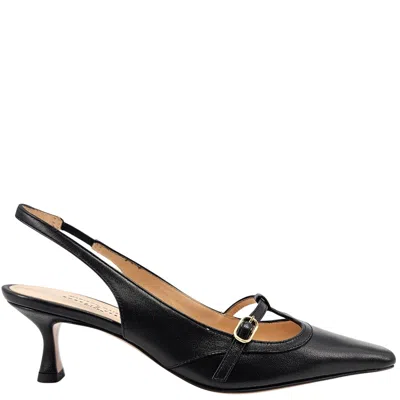 Madison Maison Penny Kitten Heel Slingback In Black