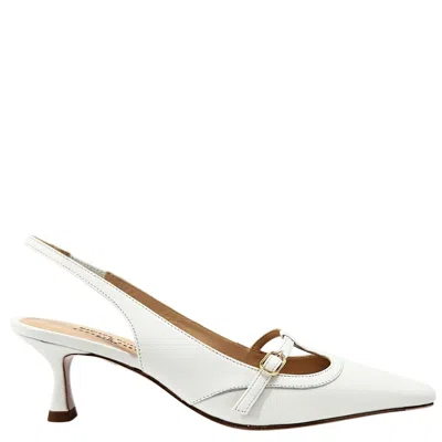 Madison Maison Penny Kitten Heel Slingback In White