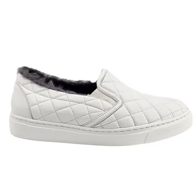 Madison Maison Quilted Leather Shearling Slip On Sneaker In White