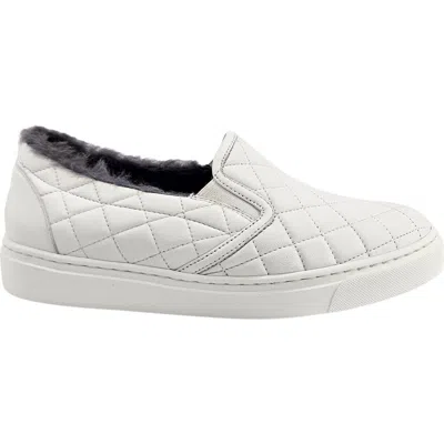 Madison Maison Quilted Leather Shearling Slip On Sneaker In White