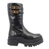 Madison Maison Shearling Lined Buckle Strap Platform Boots In Black