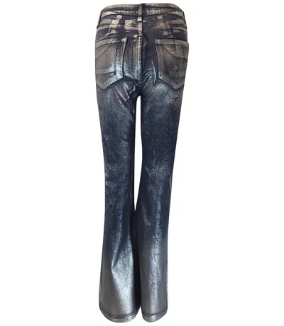 Madison Maison ™ Silver Denim Laminated Jeans In Blue
