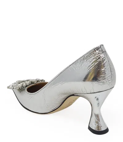 Madison Maison Silver  Leather Kitten Heel Pump