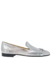 Madison Maison Silver Leather Square Toe Loafer In Silver