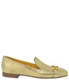 Madison Maison Silver Leather Square Toe Loafer In Gold
