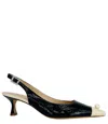 Madison Maison Sling Back Kitten Heel With Pearl In Multi