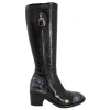Madison Maison Tall Hand Rubbed Lock Boot In Black