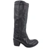 Madison Maison Washed Leather Knee-high Pull-on Boot In Black