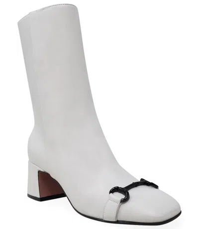 Madison Maison White Leather Back Stripe Boot