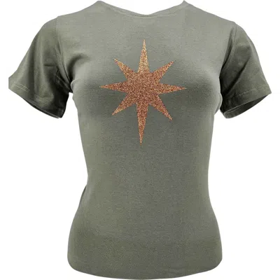 Madison Maison X On/off Essentials Plain Star T-shirt In Green
