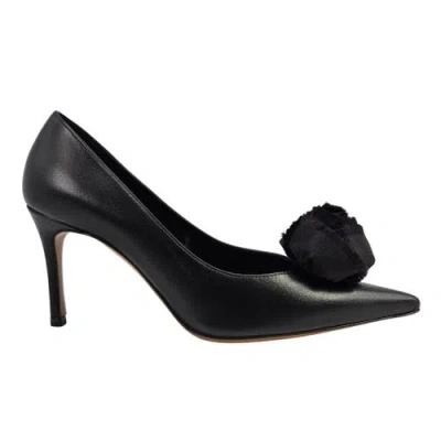 Madison Maison X Roberto Festa Linia Flower Leather Heel Pump In Black