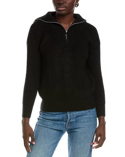 Madison Miles 1/4-zip Pullover In Black