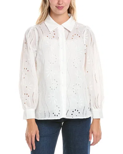 Madison Miles Broderie Top In White