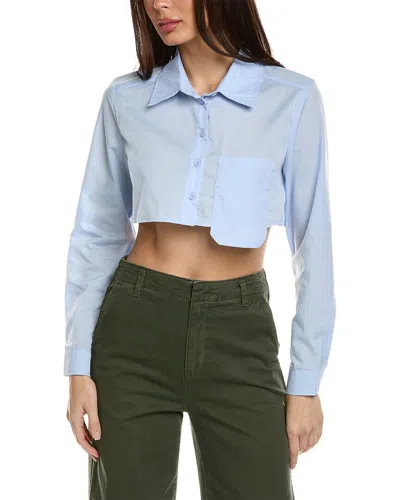Madison Miles Cropped Shirt In Blue