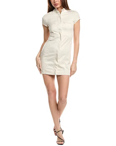 Madison Miles Front Zip Sheath Dress In White