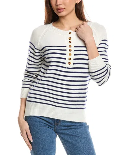 Madison Miles Henley Sweater In White