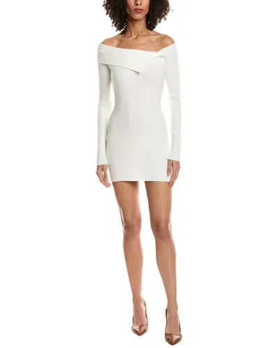 Madison Miles Knit Mini Dress In White