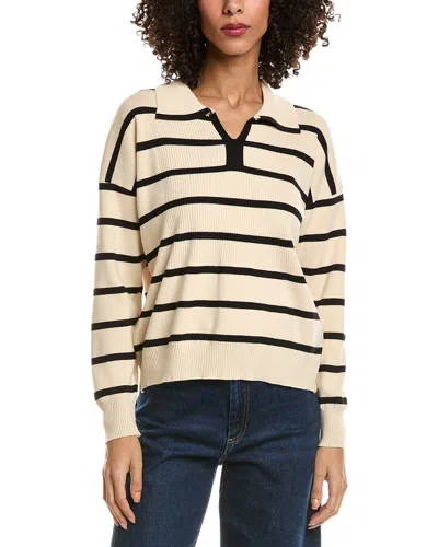 Madison Miles Knit Polo Sweater In Neutral