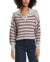 Madison Miles Knit Polo Sweater In Gray